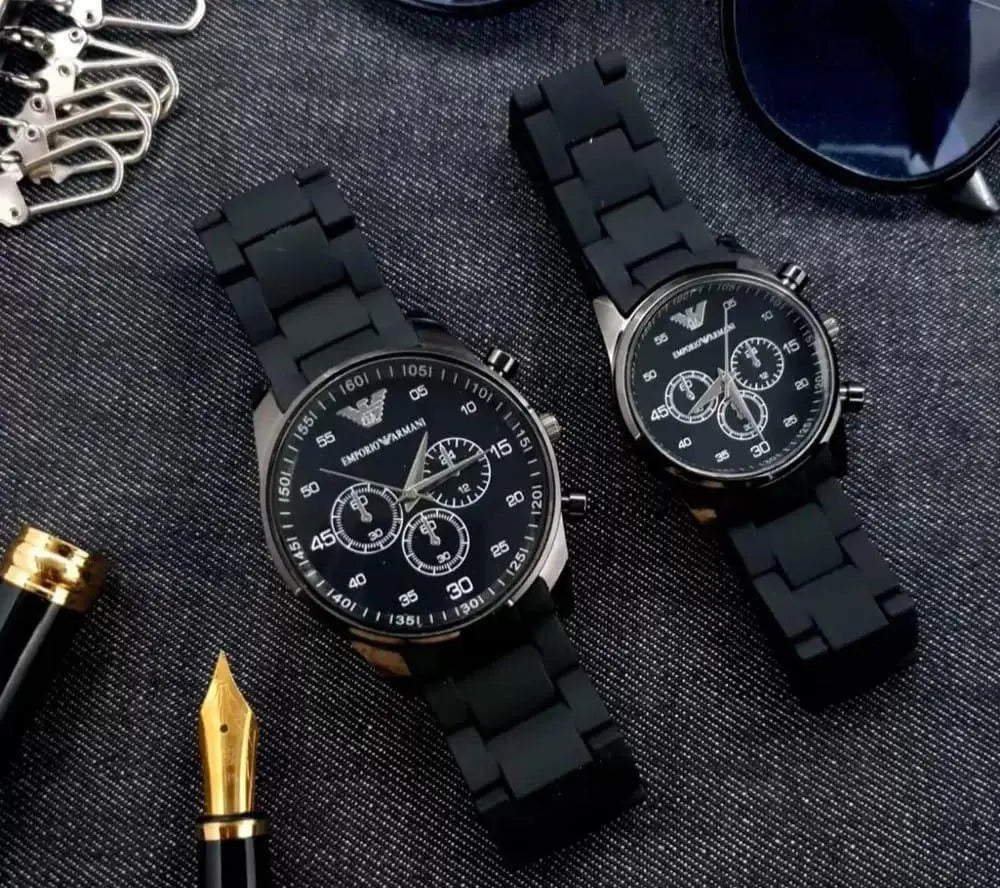 Unisex Chronograph Couple Watch Set - Carbon Fiber, 4 Colours - view 2