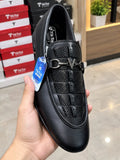 Men's Semi-Formal Loafers - Black Rexine, Plain