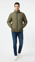 Men's Hooded Parachute Bomber Jacket - Green, L to 2XL