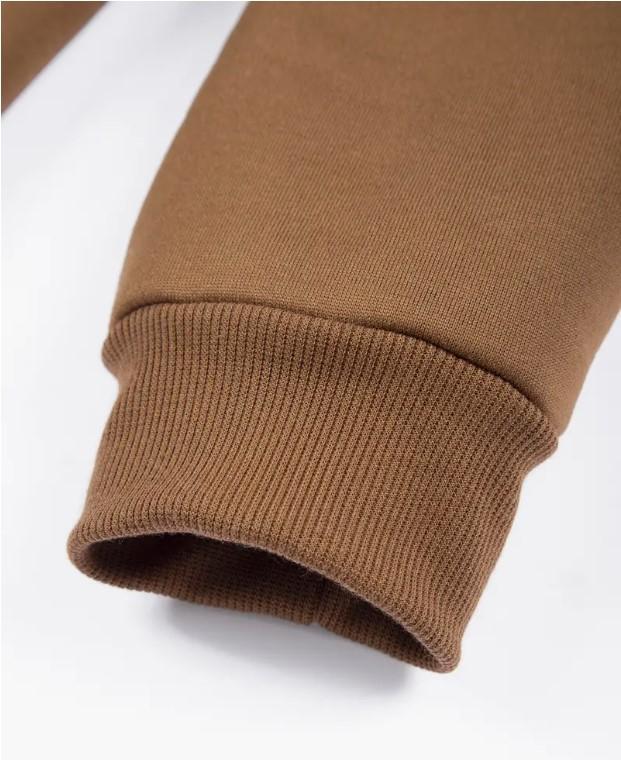 Men's Fleece Zip Tracksuit - Brown, Ban Collar, S to 2XL