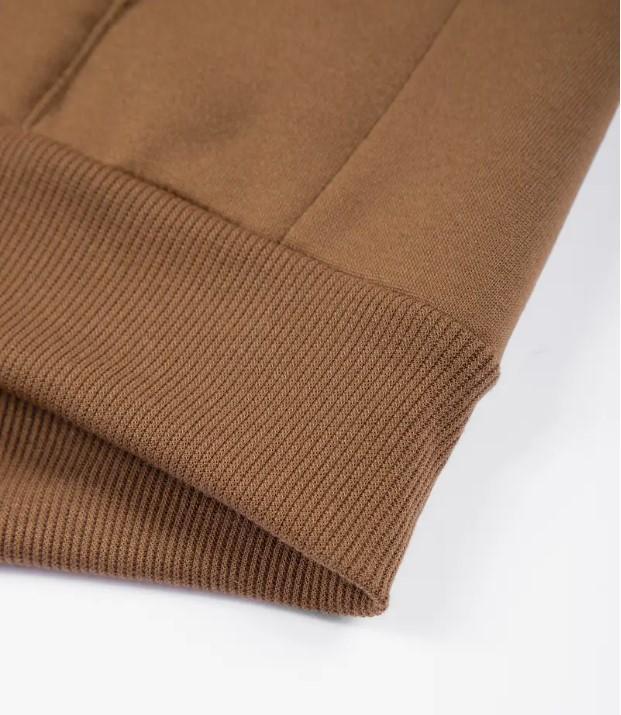 Men's Fleece Zip Tracksuit - Brown, Ban Collar, S to 2XL
