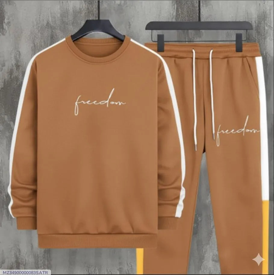 Men's Dri-Fit Track Suit - Brown with Embroidered Slogan - view 4