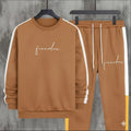 Men's Dri-Fit Track Suit - Brown with Embroidered Slogan