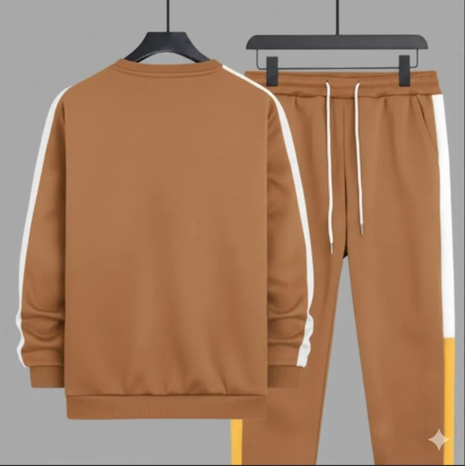 Men's Dri-Fit Track Suit - Brown with Embroidered Slogan - view 2