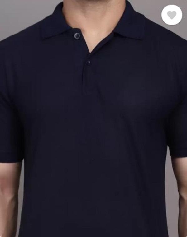 Men's Slim Fit Cotton Polo Shirt - Black, 180 GSM - view 3