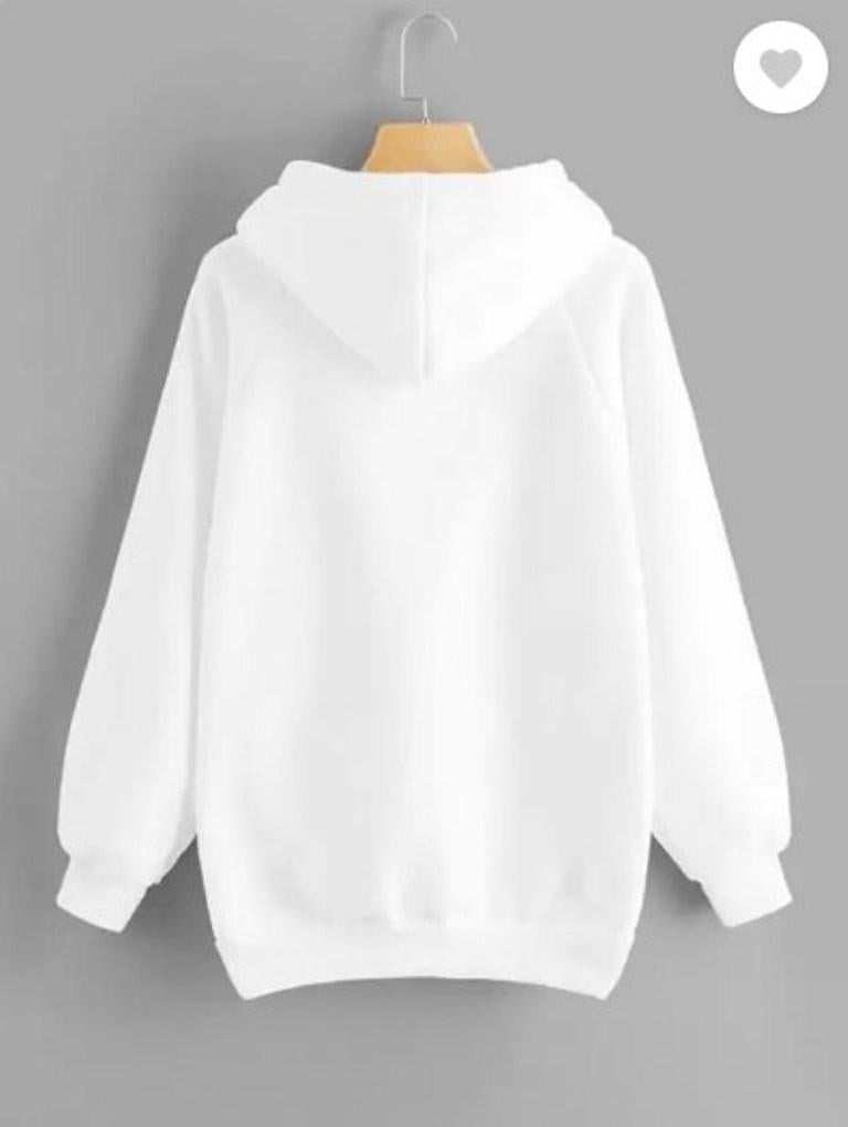 Men's Fleece Hoodie - White, Plain, Kangaroo Pocket