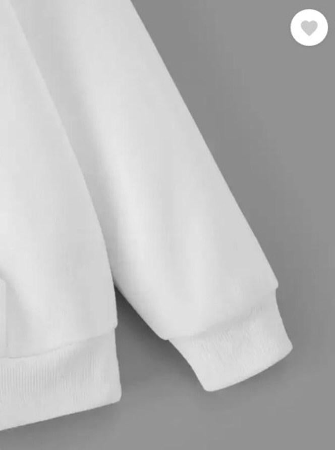Men's Fleece Hoodie - White, Plain, Kangaroo Pocket