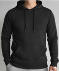 Men's Polyester Hoodie - Black, Slim Fit Winter