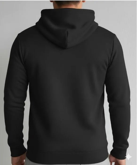 Men's Polyester Hoodie - Black, Slim Fit Winter - view 2