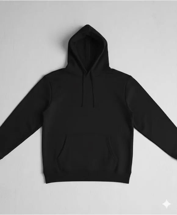 Men's Polyester Hoodie - Black, Slim Fit Winter - view 3
