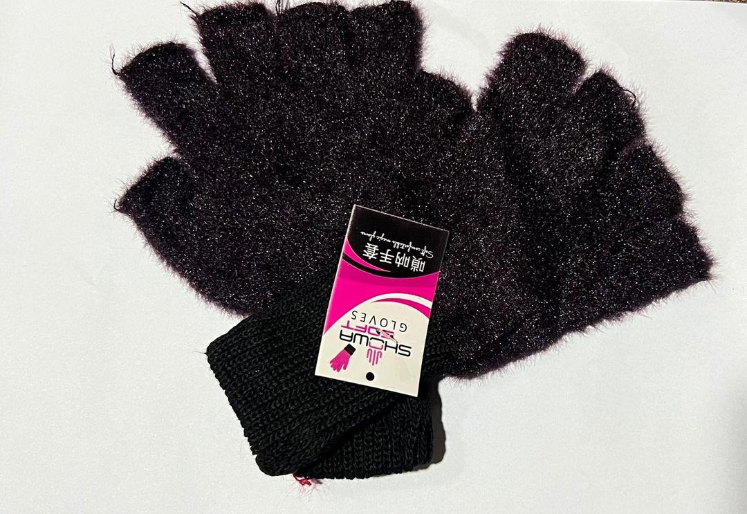 Unisex Wool Fingerless Gloves - Purple, 1 Pair