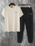 Men's Printed Track Suit - Mustard & Black, 3 Piece
