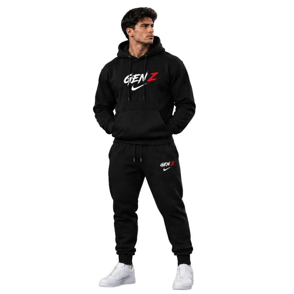 Men's Printed Fleece Tracksuit - 2 Piece, Sizes M to XL