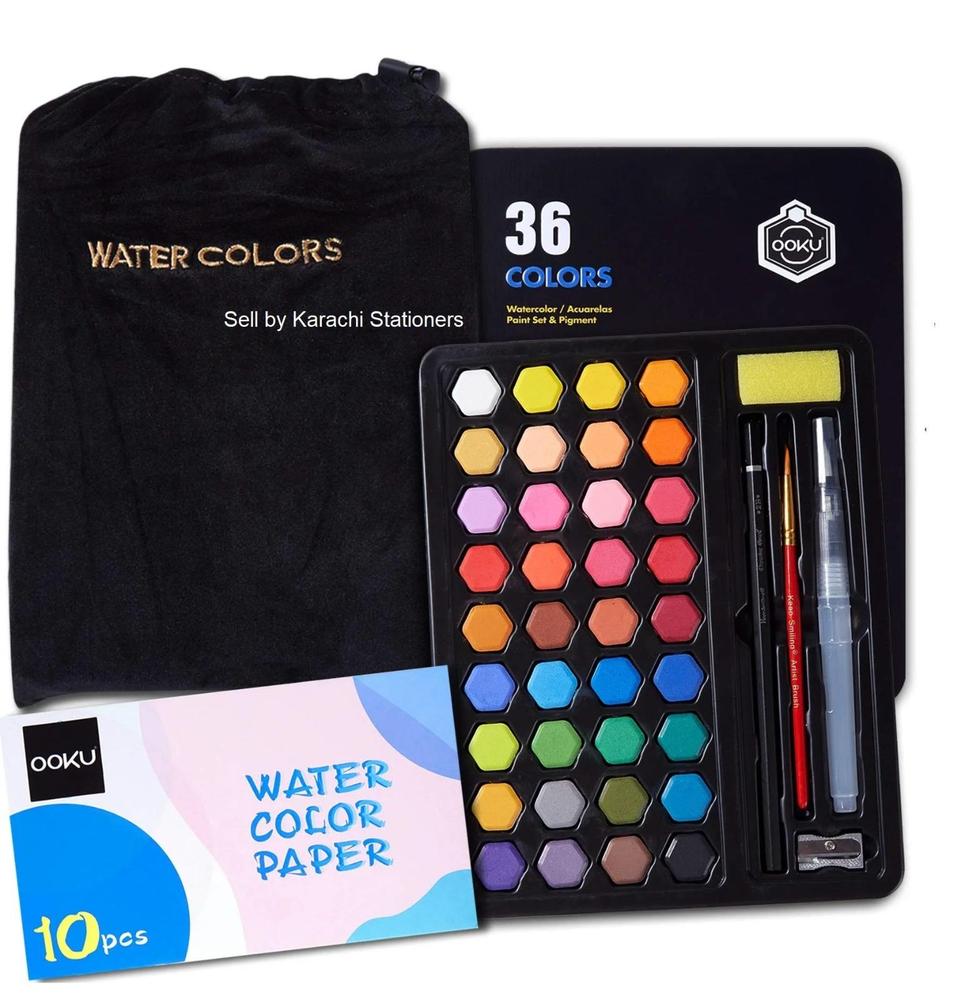 Watercolor Paint Set 36 Colors for Home & School Use