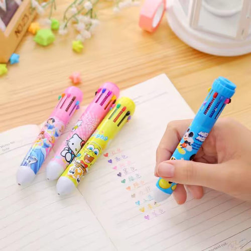10-in-1 Color Pen for Kids ABS Plastic 2 Pcs