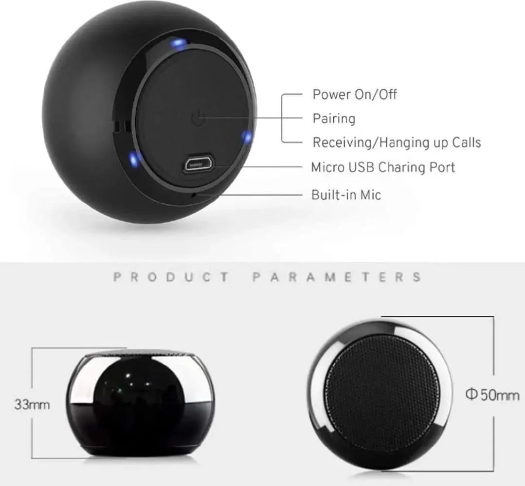 Compact Bluetooth Speaker with Rechargeable Battery - Mini Design