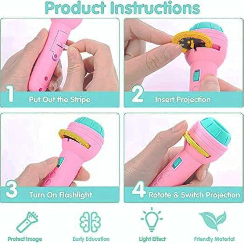 HD Projection Flashlight for Kids 90° Rotating Animal Patterns - view 3