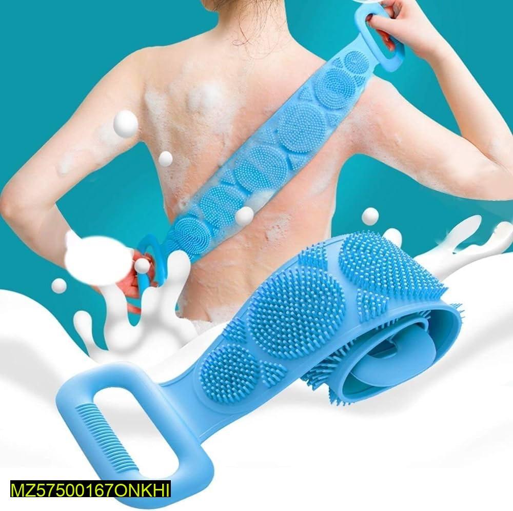 Double-Sided Silicone Body Scrubber - Blue Shower Exfoliator - view 3