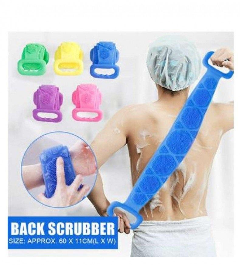 Double-Sided Silicone Body Scrubber - Blue Shower Exfoliator - view 2