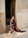 Women's Stitched Linen Suit - Brown, Embroidered, Design 2