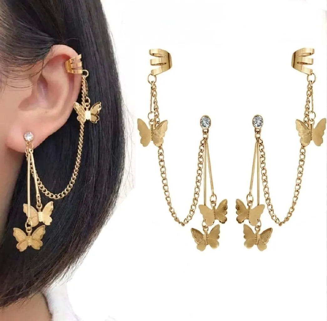 Gold Plated Butterfly Necklace Set for Women - view 3