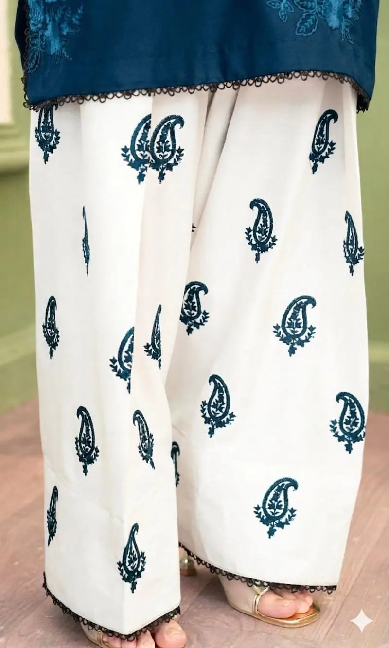 Blue Embroidered Lawn Suit - 3-Piece Unstitched - view 5