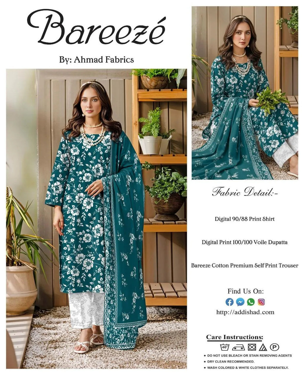 Blue Digital Print Lawn Suit - 3-Piece Unstitched - view 2