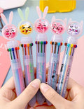 10-in-1 Colorful Rabbit Cat Head Pens for Kids