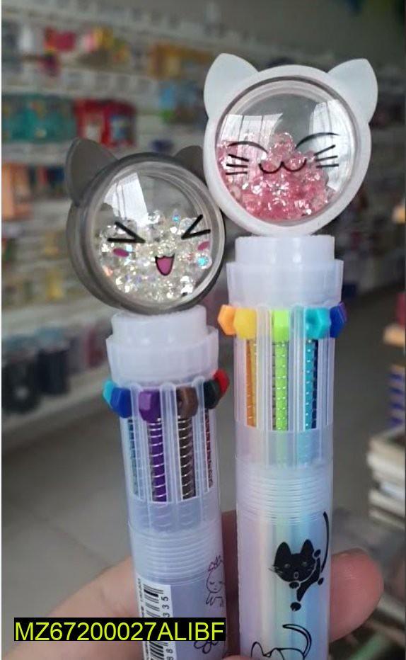 10-in-1 Colorful Rabbit Cat Head Pens for Kids - view 2