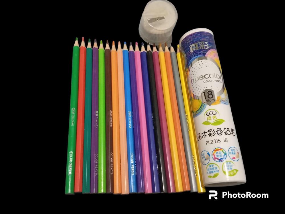 18 Color Pencils with Sharpener Set - view 3