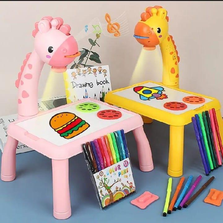 LED Light Drawing Table Set for Kids 1-10 Pink Yellow