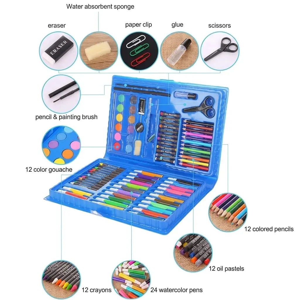 86 PCS Colouring Kit/Set With Button Box For Kids/Colour Box Set/beat Quality Colour - view 2