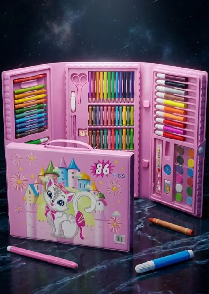 86 PCS Colouring Kit/Set With Button Box For Kids/Colour Box Set/beat Quality Colour - view 5