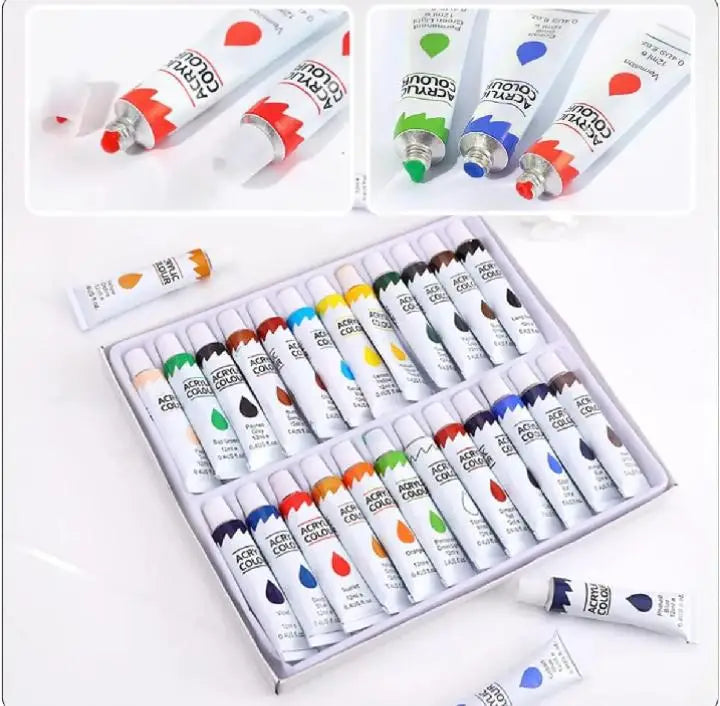 Acrylic Color Paints, Paint Tubes, Set of 12 Pcs Set - view 4
