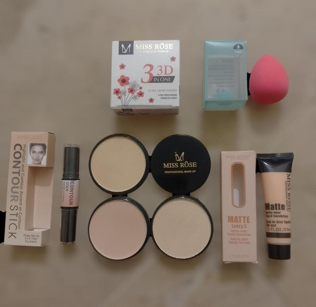 4 in 1 Makeup Set - Foundation, Powder, Contour, Blender