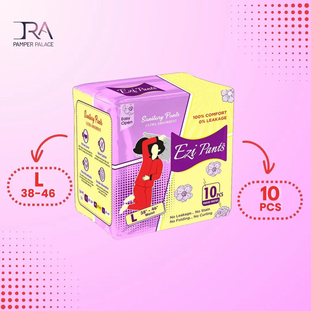 EziPants Sanitary Pants Large White 10pcs - view 2