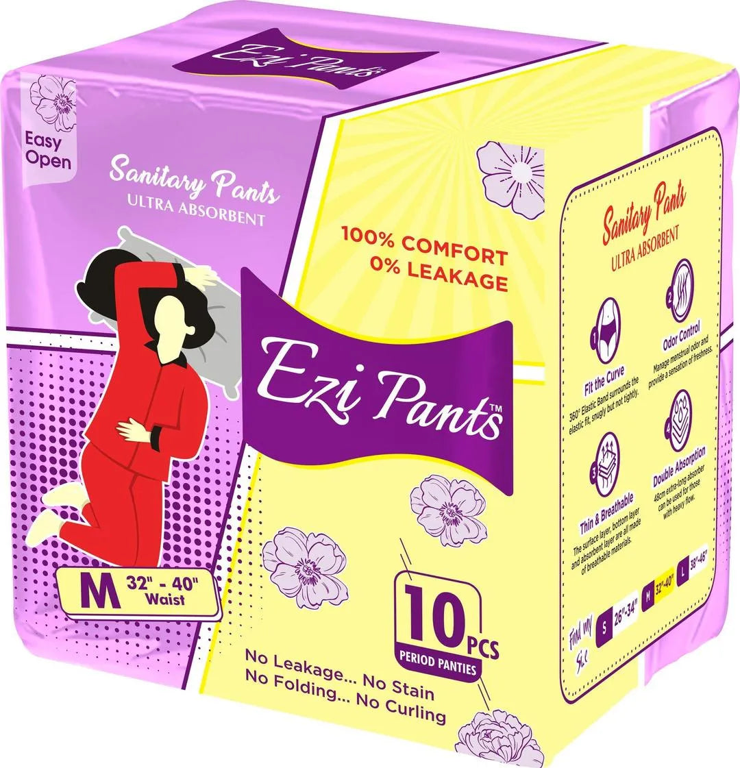 EziPants Sanitary Pants Large White 10pcs - view 3