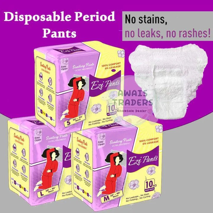 EziPants Sanitary Pants Large White 10pcs - view 8