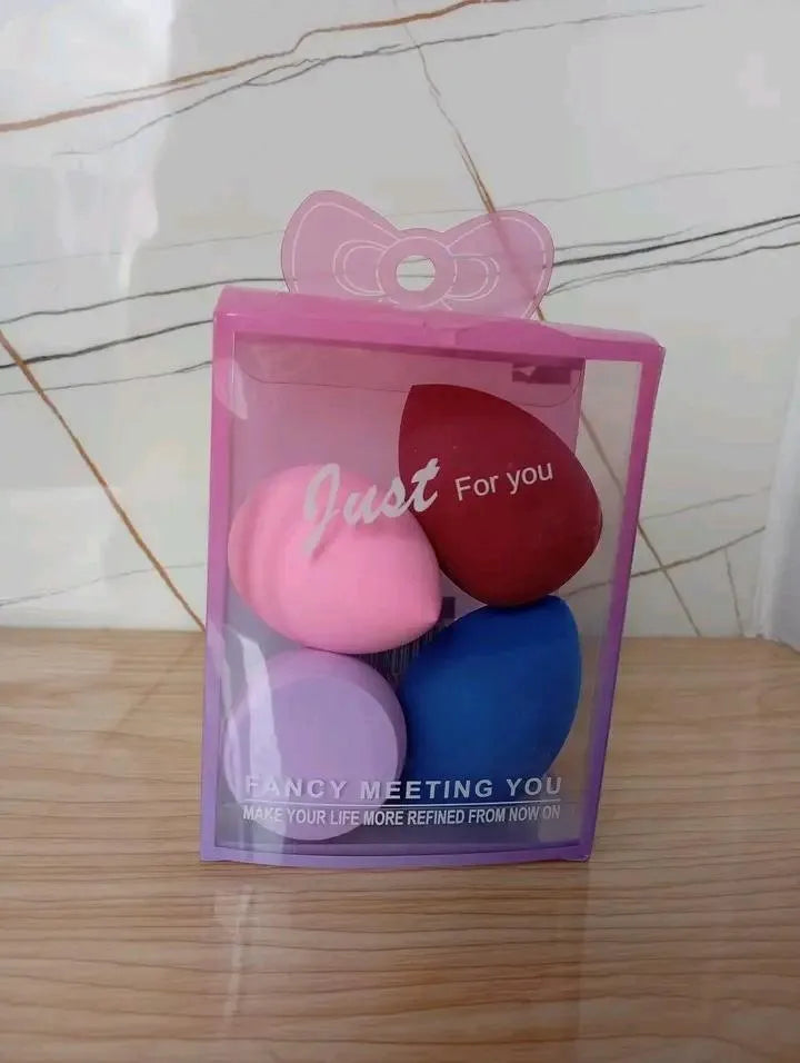 Beauty Blender Sponge - Pack of 4, Heart Shaped