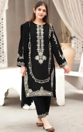Black Embroidered Lawn Suit - 2-Piece Unstitched (Design 1)