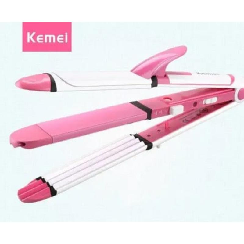 3 in 1 Hair Straightener Roller Curler Red White ABS - view 3