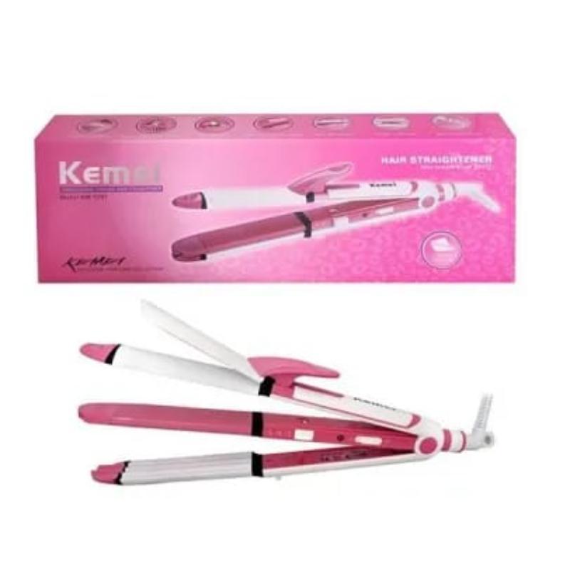 3 in 1 Hair Straightener Roller Curler Red White ABS - view 5