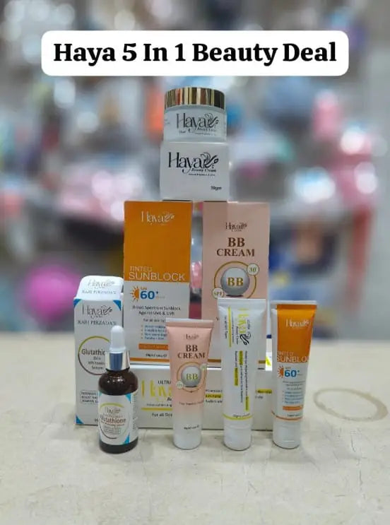 5 in 1 Skincare Deal - Serum, Face Wash, Cream, Sunblock