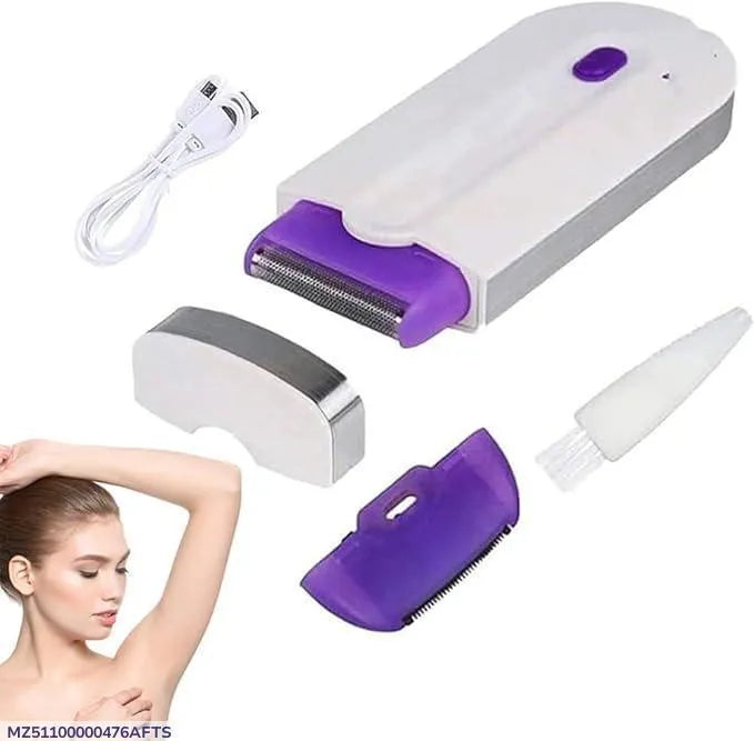 Rechargeable Women's Hair Shaver - Purple & White, Sensitive Skin - view 2