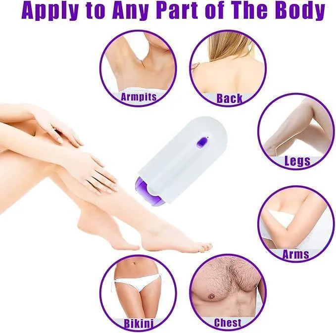 Rechargeable Women's Hair Shaver - Purple & White, Sensitive Skin - view 5