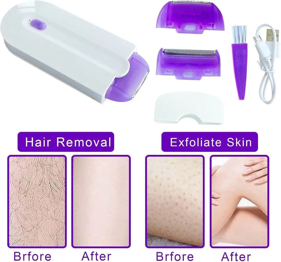 Rechargeable Women's Hair Shaver - Purple & White, Sensitive Skin - view 6