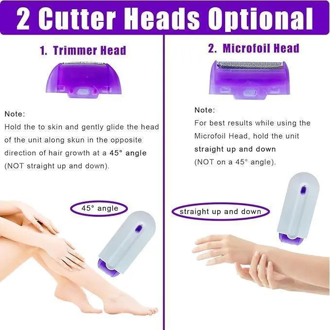 Rechargeable Women's Hair Shaver - Purple & White, Sensitive Skin - view 7