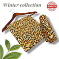 Women's Leopard Print 2 Piece Suit - Brown, Polo Cotton
