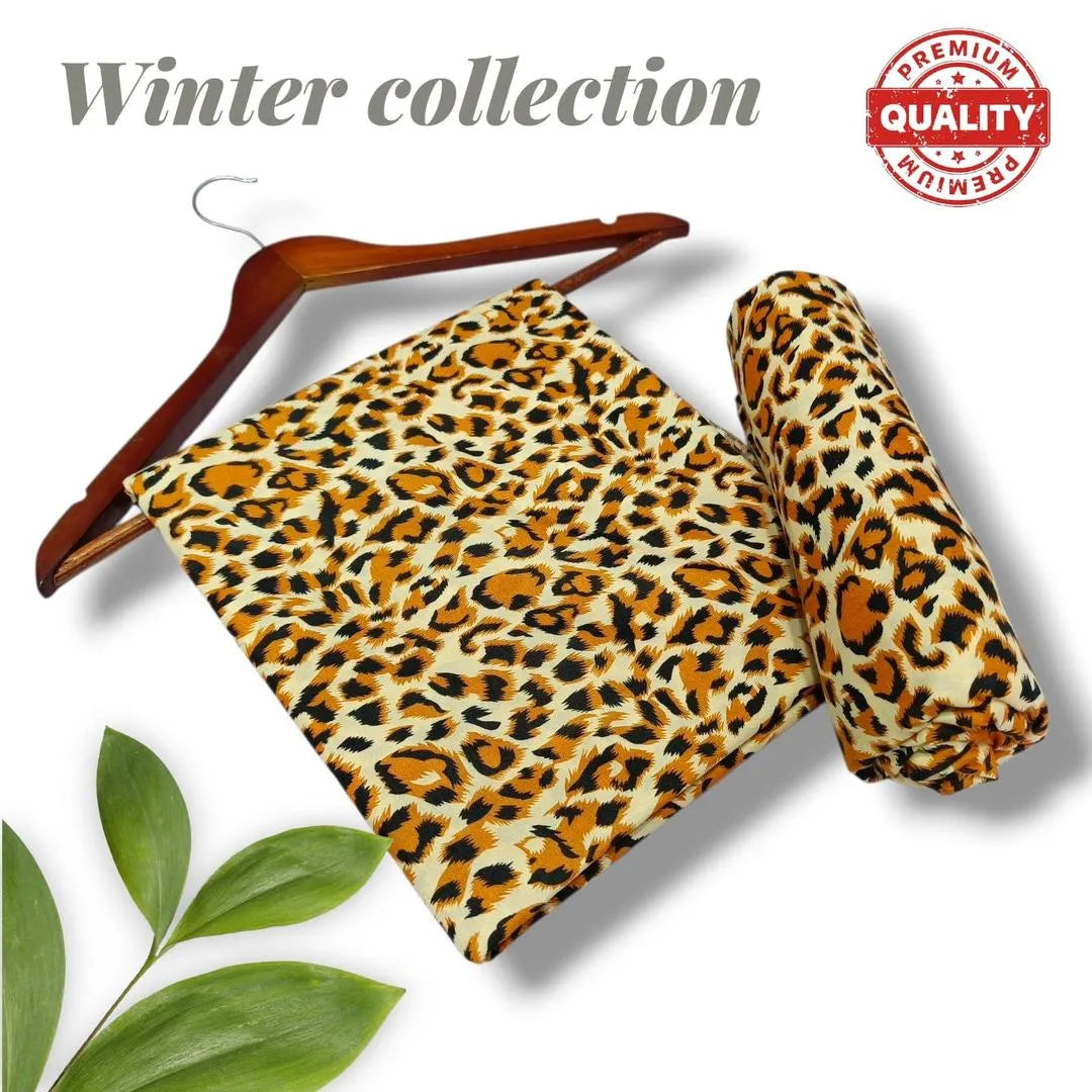 Women's Leopard Print 2 Piece Suit - Brown, Polo Cotton