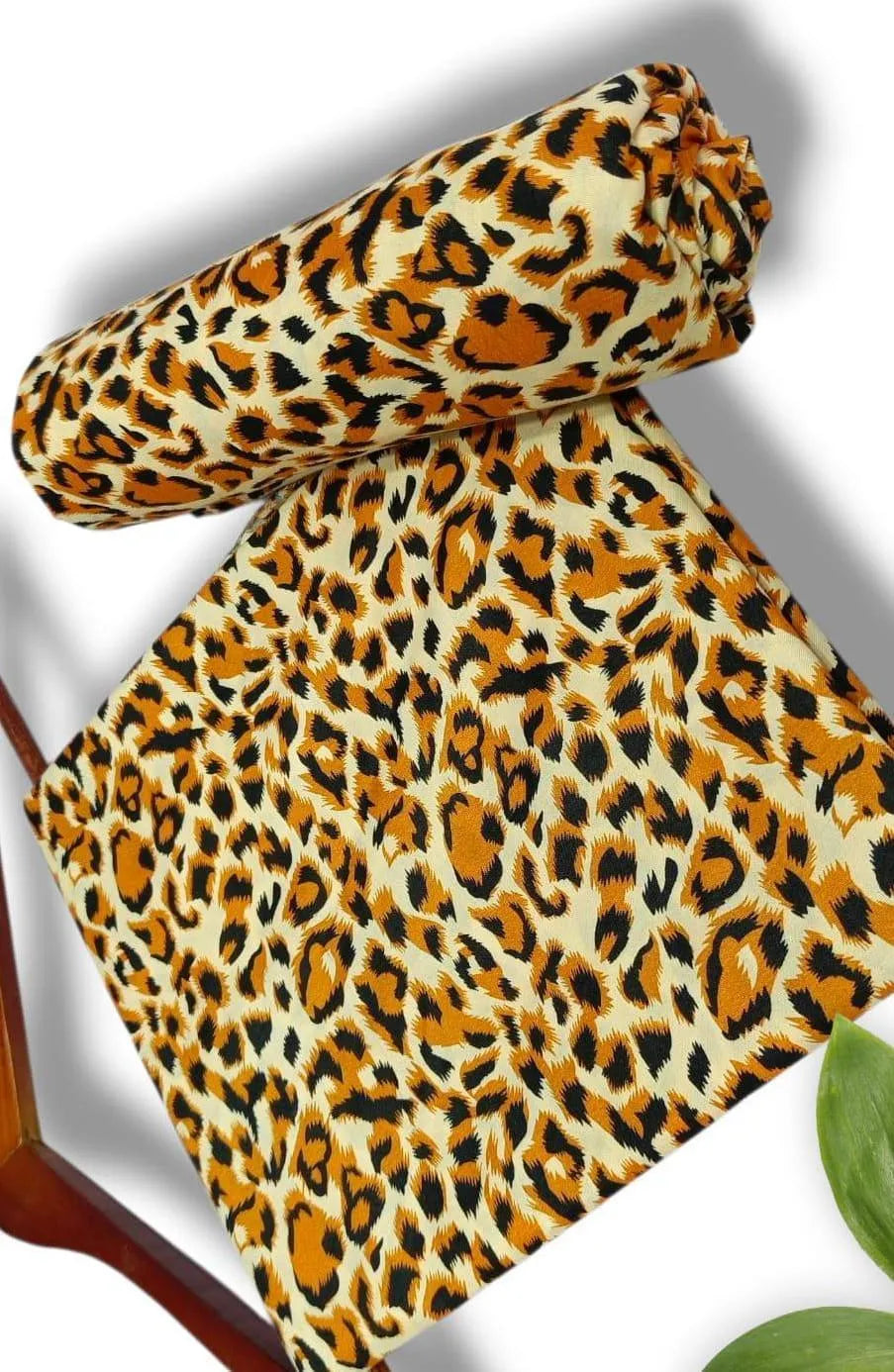 Women's Leopard Print 2 Piece Suit - Brown, Polo Cotton